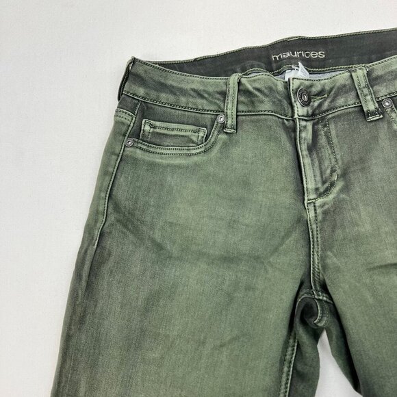 Maurices Womens Mid Rise Skinny Pants Green Size Medium Regular Stretch - Picture 4 of 8